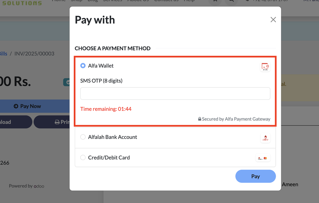 Alpha Payment Gateway Module