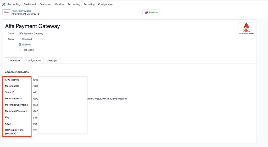 Alpha Payment Gateway Module